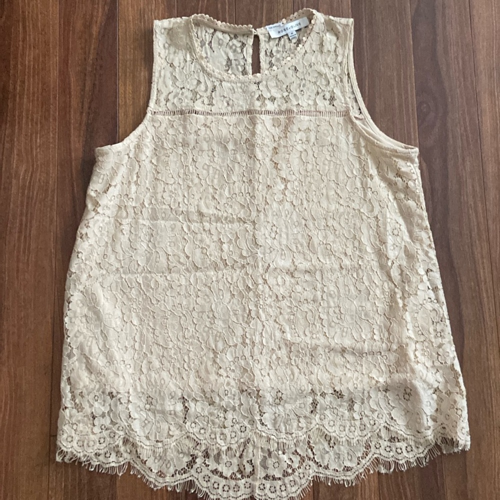 Rose & Olive Cream Lace Tank Top
